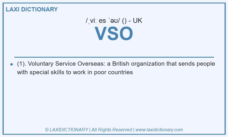 Definition VSO in British English