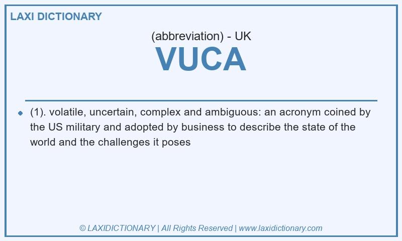 Definition VUCA in British English