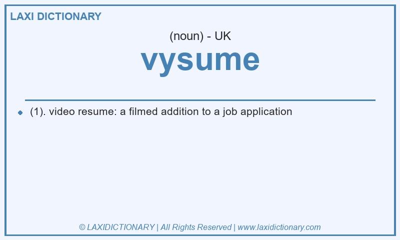 Definition vysume in British English
