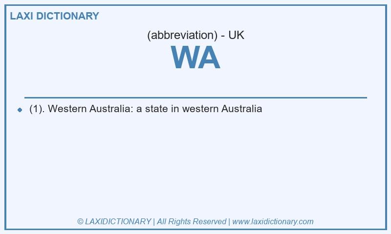 Definition WA in British English