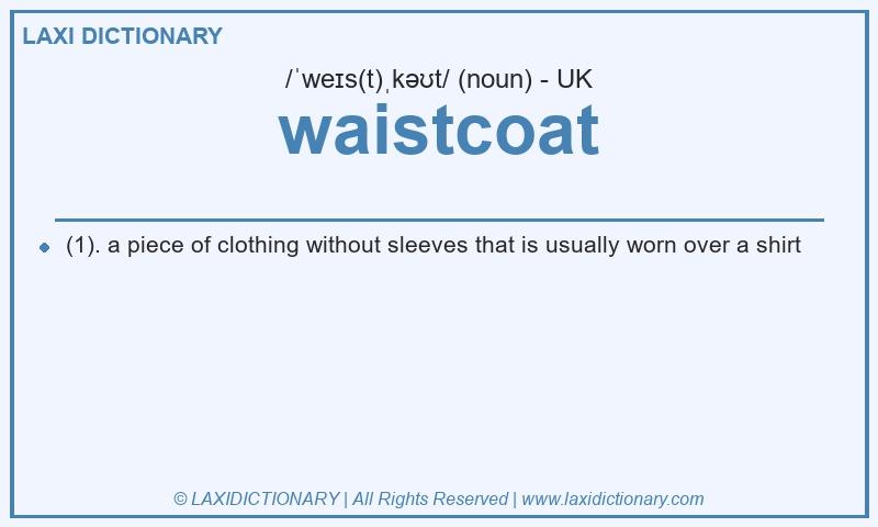 Definition waistcoat in British English