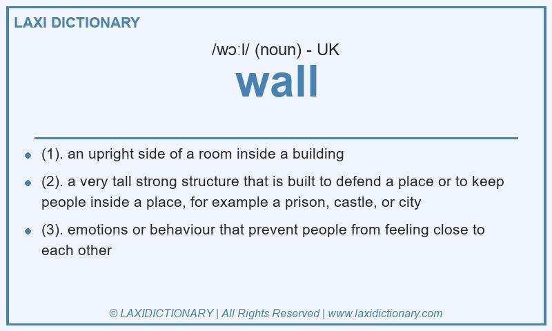 Definition wall in British English