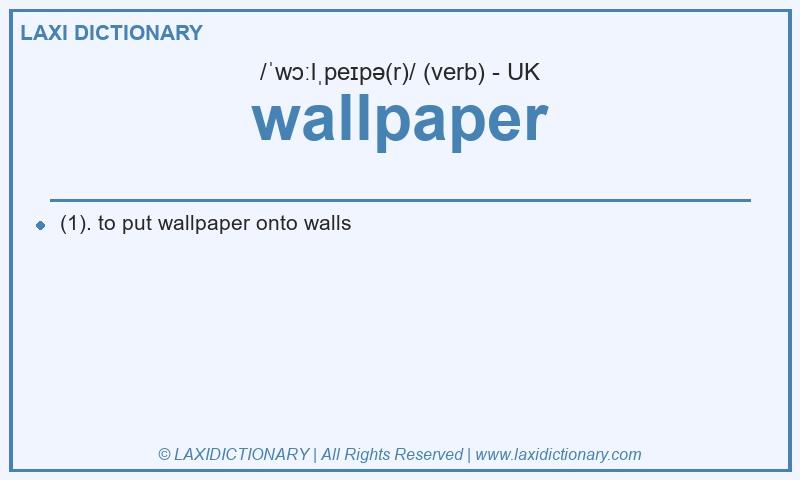 Definition wallpaper in British English