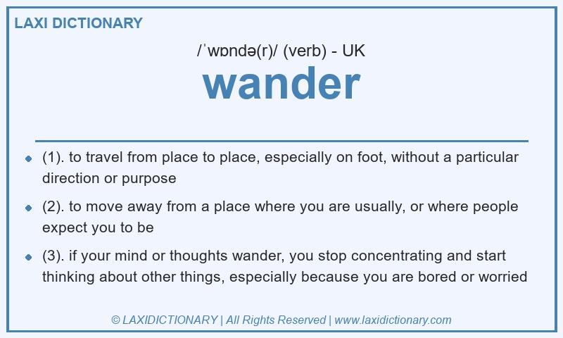 Definition wander in British English