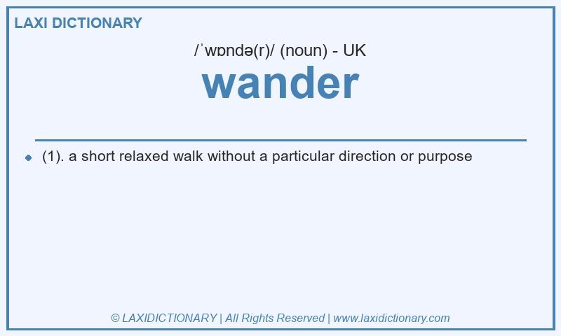 Definition wander in British English