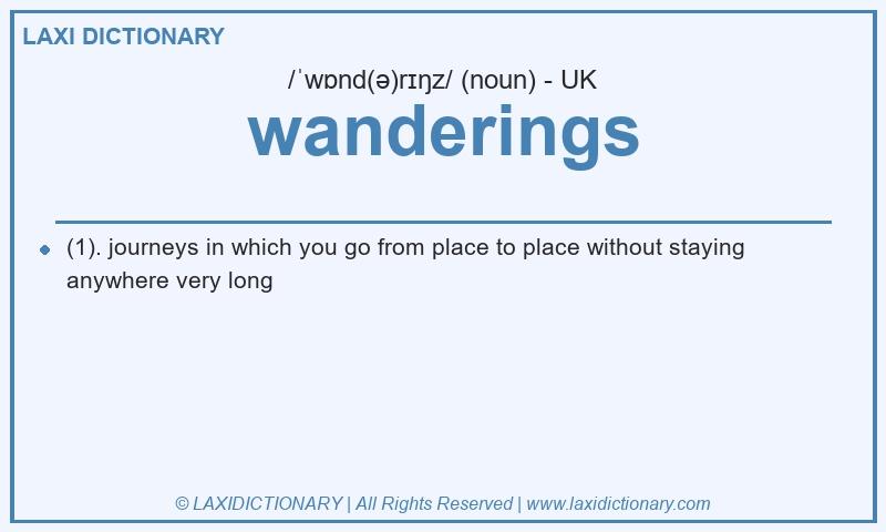 Definition wanderings in British English