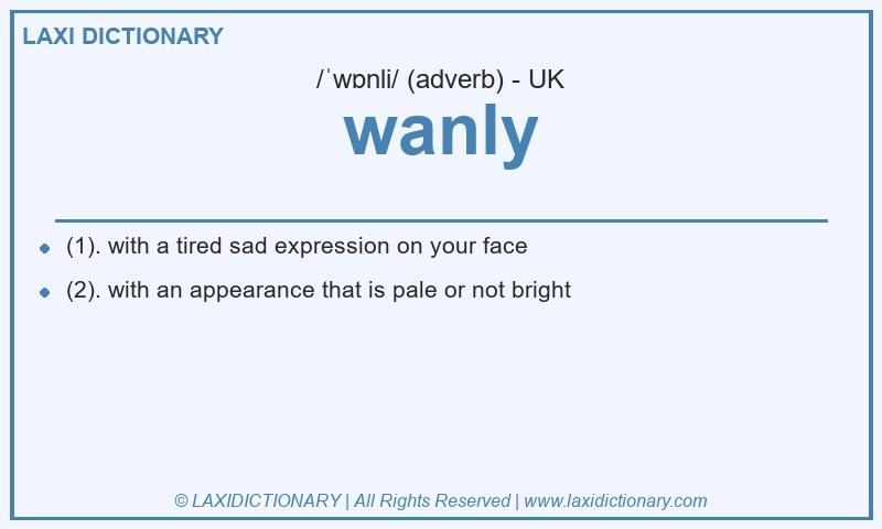Definition wanly in British English