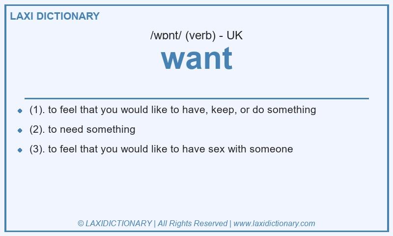 Definition want in British English
