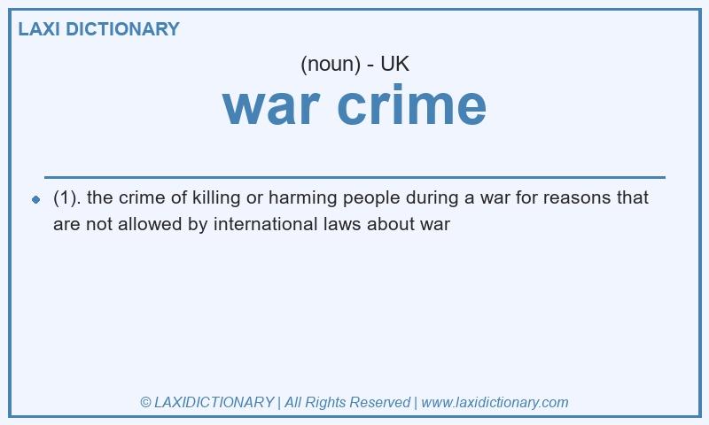 Definition war crime in British English