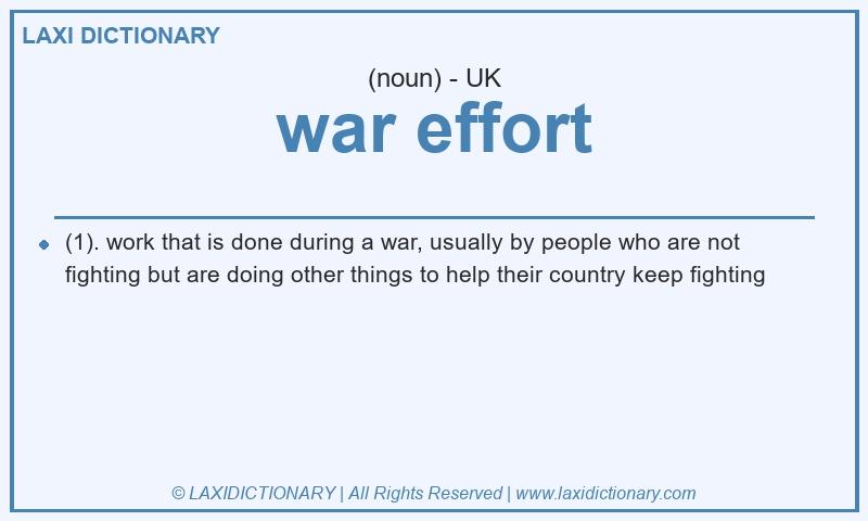 Definition war effort in British English