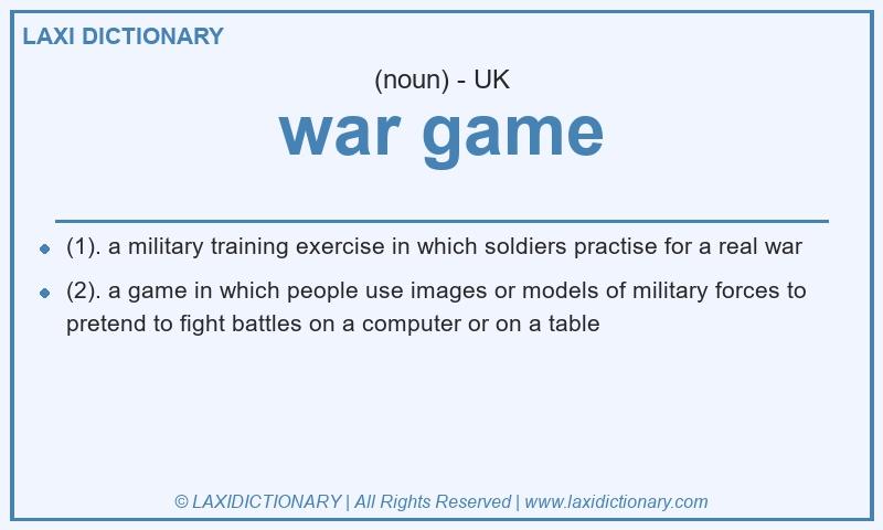 Definition war game in British English