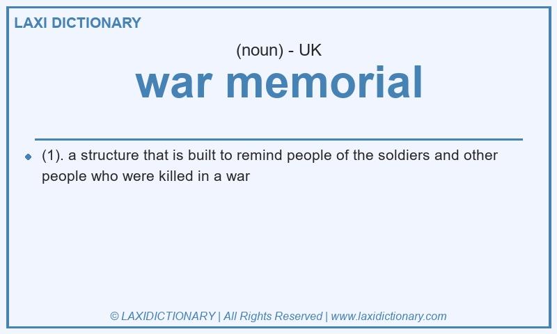 Definition war memorial in British English