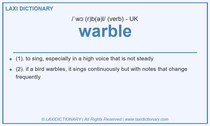 Definition warble in British English