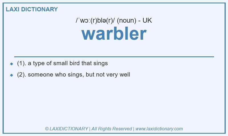 Definition warbler in British English