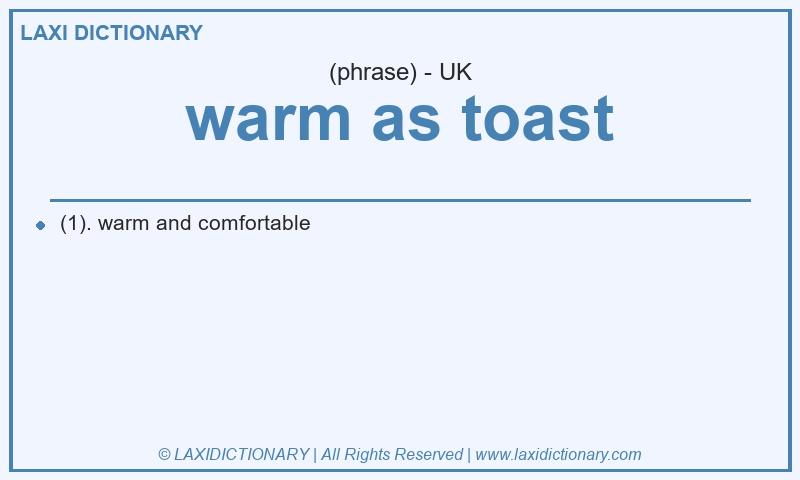 Definition warm as toast in British English