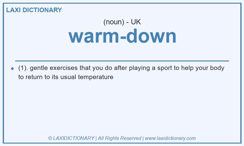 Definition warm-down in British English