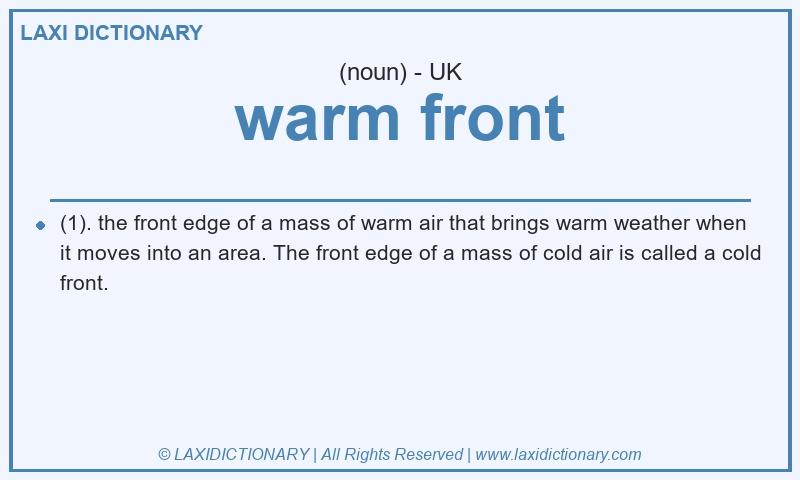 Definition warm front in British English