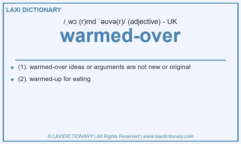 Definition warmed-over in British English