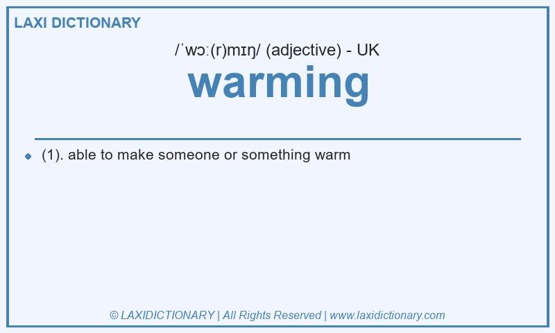 Definition warming in British English