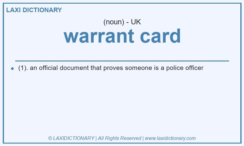 Definition warrant card in British English