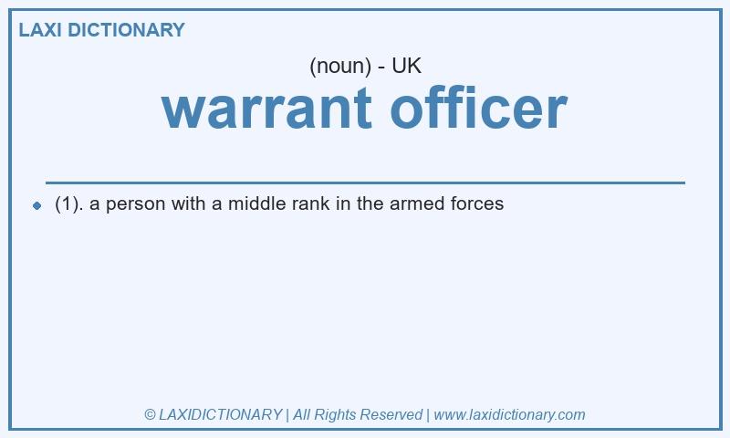 Definition warrant officer in British English