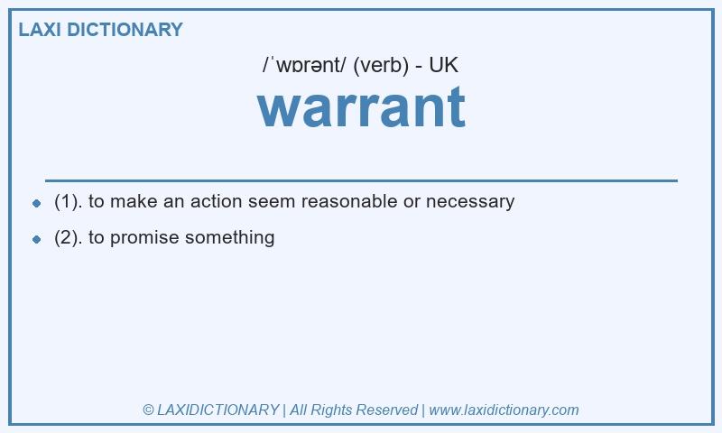 Definition warrant in British English