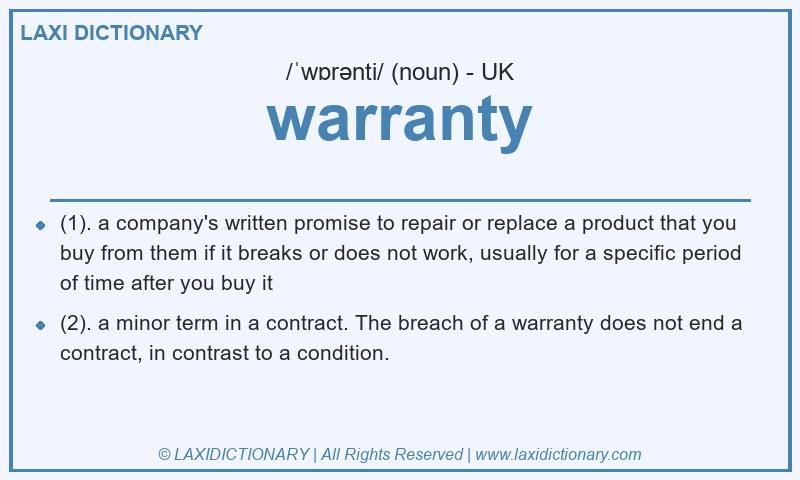 Definition warranty in British English