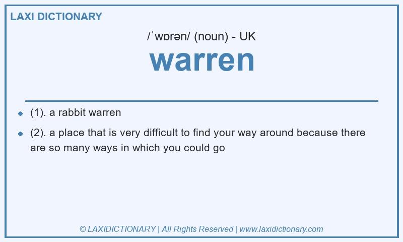 Definition warren in British English