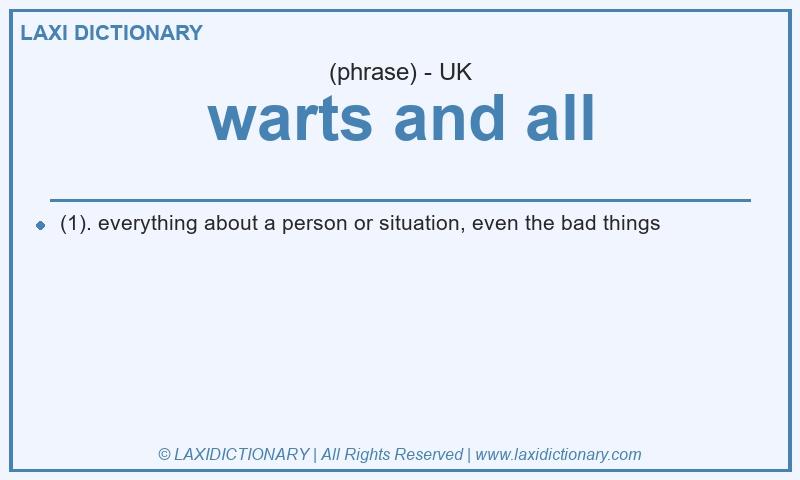 Definition warts and all in British English