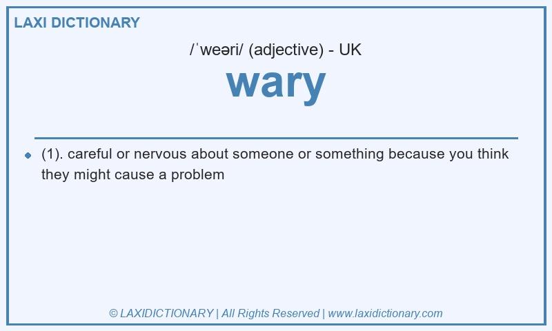 Definition wary in British English