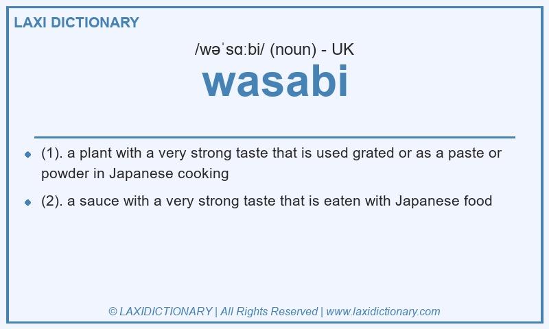 Definition wasabi in British English