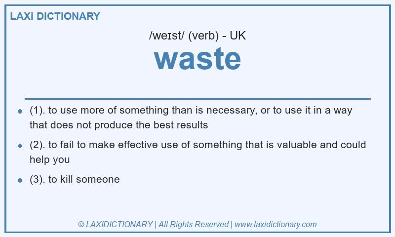 Definition waste in British English