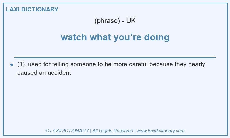 Definition watch what you’re doing in British English
