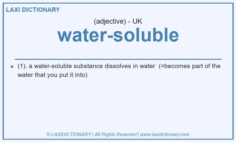 Definition water-soluble in British English