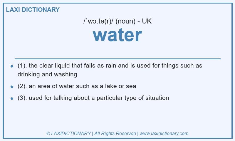 Definition water in British English