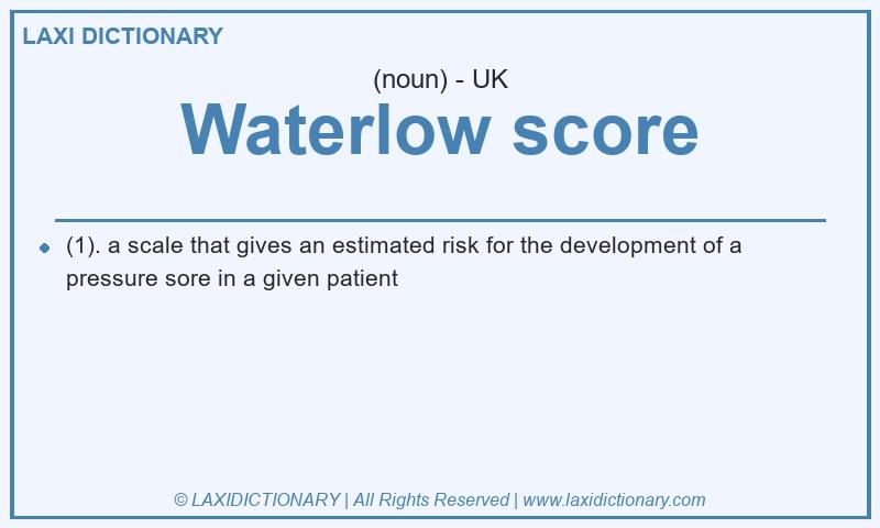 Definition Waterlow score in British English