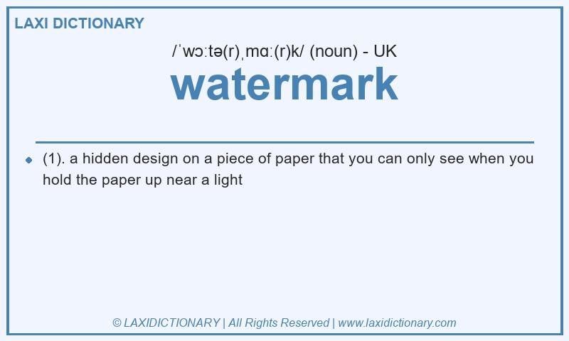 Definition watermark in British English