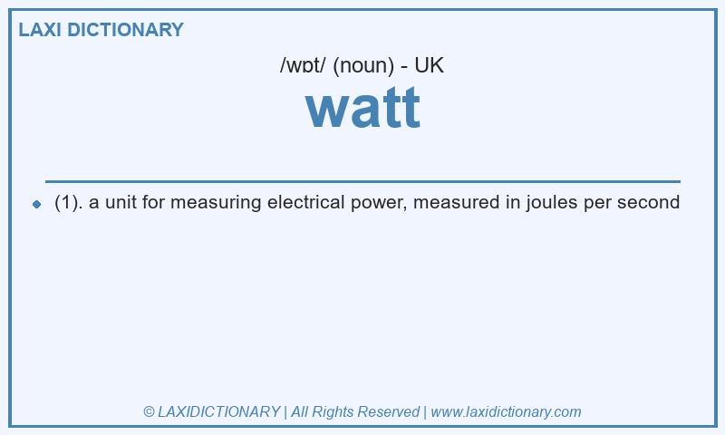 Definition watt in British English