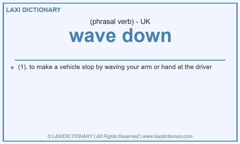 Definition wave down in British English