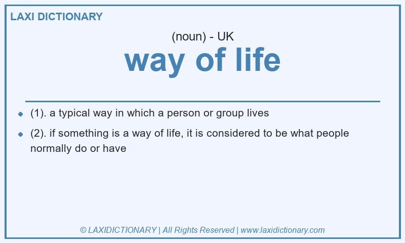 Definition way of life in British English