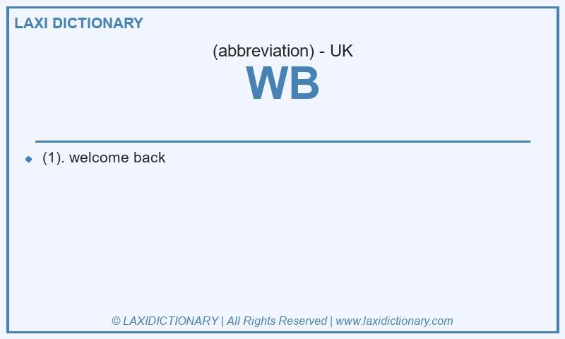 Definition WB in British English