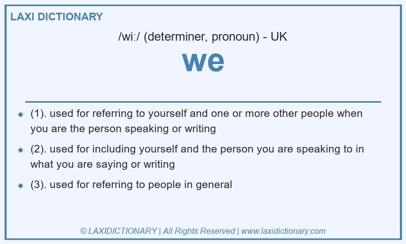 Definition we in British English