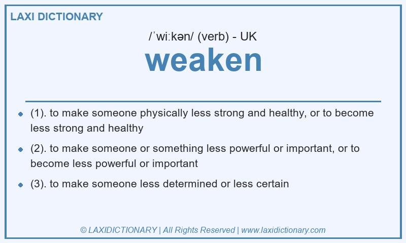 Definition weaken in British English