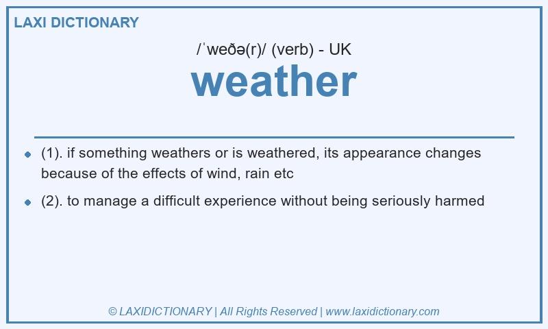 Definition weather in British English
