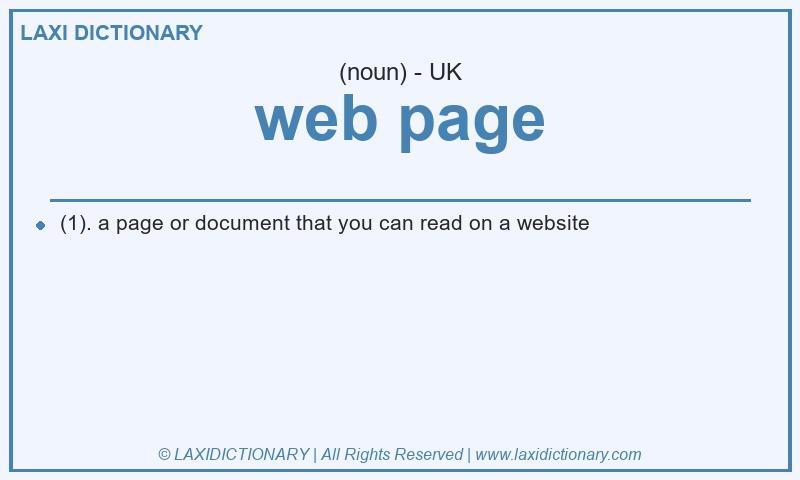 Definition web page in British English