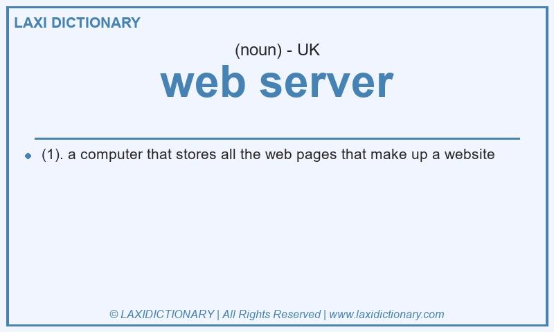 Definition web server in British English