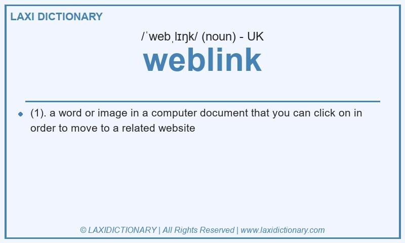 Definition weblink in British English