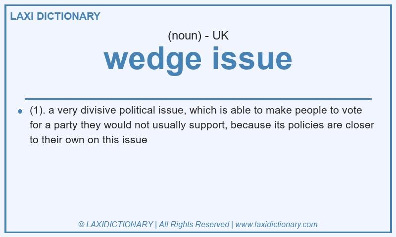 Definition wedge issue in British English