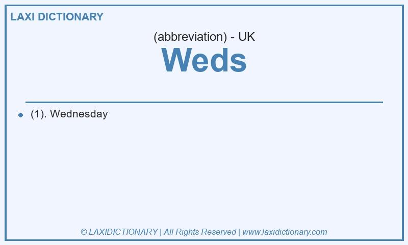 Definition Weds in British English