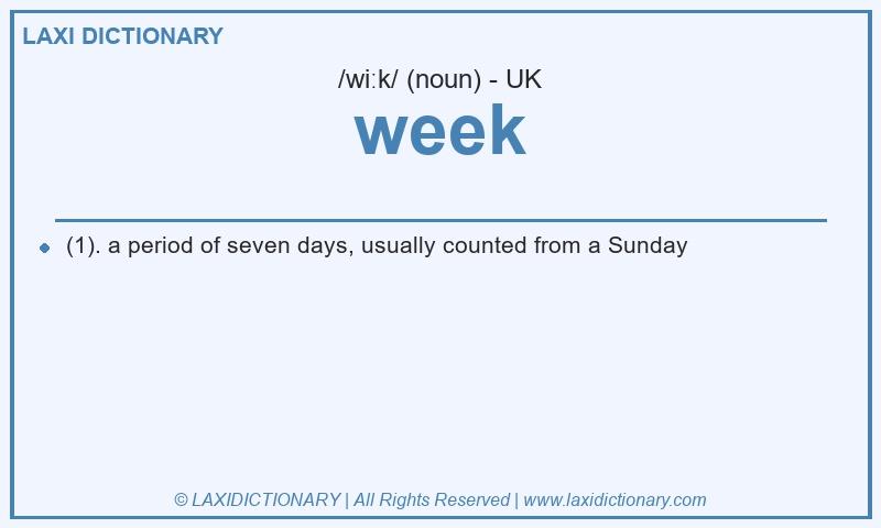Definition week in British English